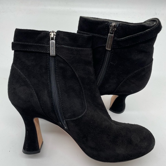 Marchez Vous heeled ankle boots black suede made in Italy women’s size 7 1/2 - Picture 3 of 9